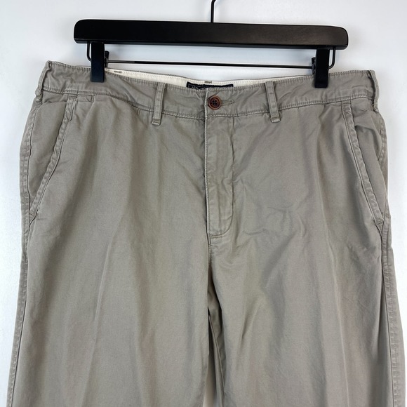 Abercrombie & Fitch Mens (34x32) Slim Straight Chino Pants Beige Cotton - Picture 2 of 10